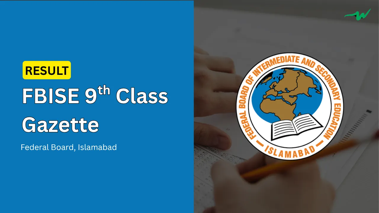 federal board 9th class result gazette