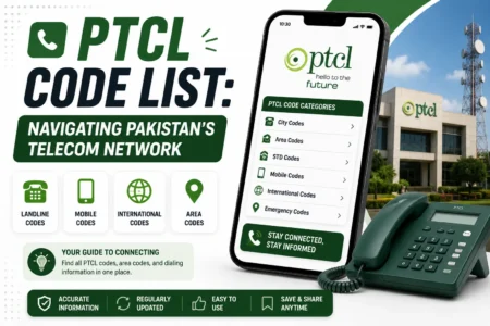 ptcl number code list