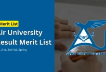 air university result merit list 1st 2nd 3rd check online by cnic