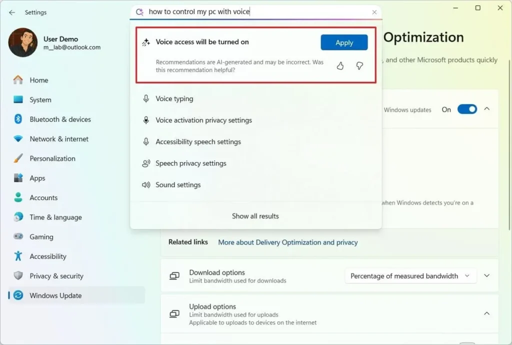 microsoft ai settings assistant how to use 1