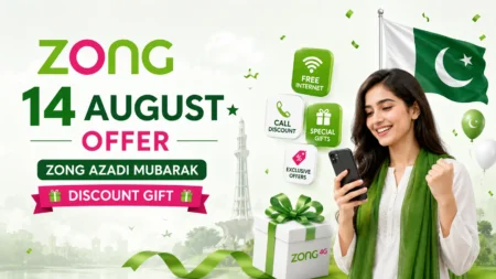 Zong 14 August Offer 2026 | Zong Azadi Mubarak Discount Gift zong 14 august offer
