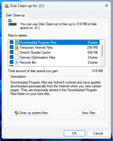 clear cache on windows 11 disk clean up 2