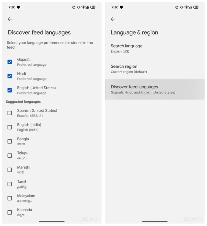google discover feed multi language support 1