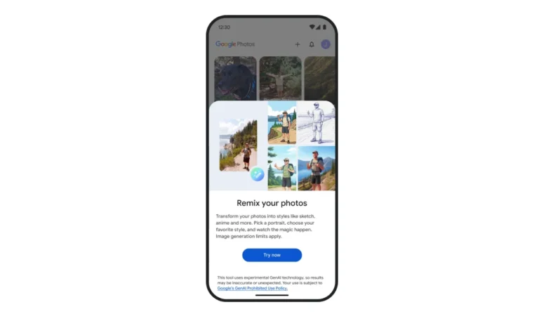 google photos remix ai cartoon style feature
