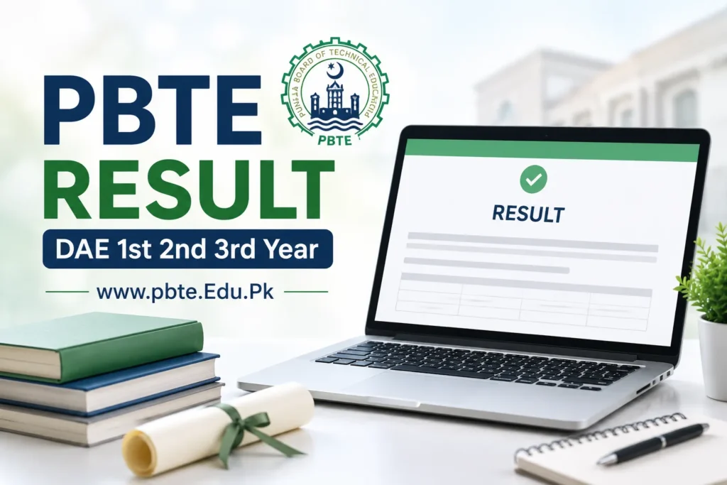PBTE Result 2026 DAE 1st 2nd 3rd Year www.pbte.Edu.Pk pbte result dae 1st 2nd 3rd year