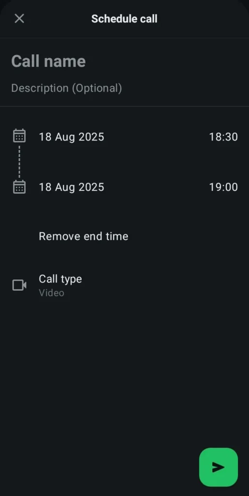 whatsapp new group call features schedule call