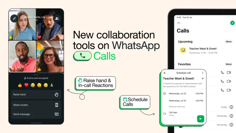 whatsapp new group call features scheduling hand raise reactions