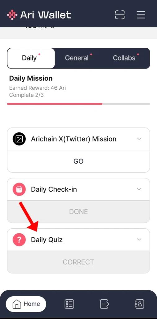 ari wallet daily quiz answer today guide