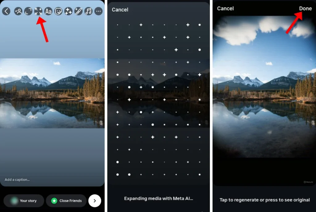 expand photos meta ai instagram stories how to