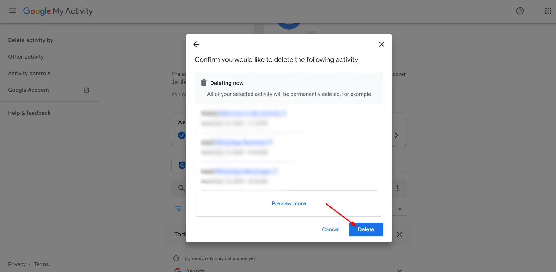 how to delete your google activity 1
