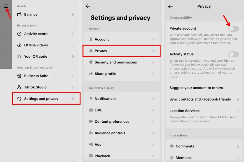 how to make your tiktok account private mobile device