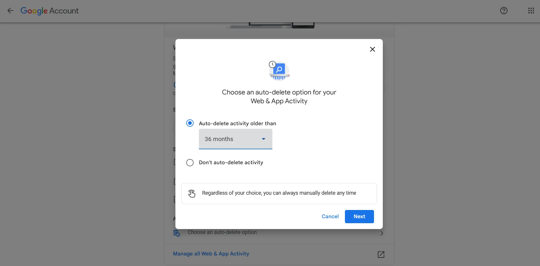 set up auto delete for ongoing privacy 4
