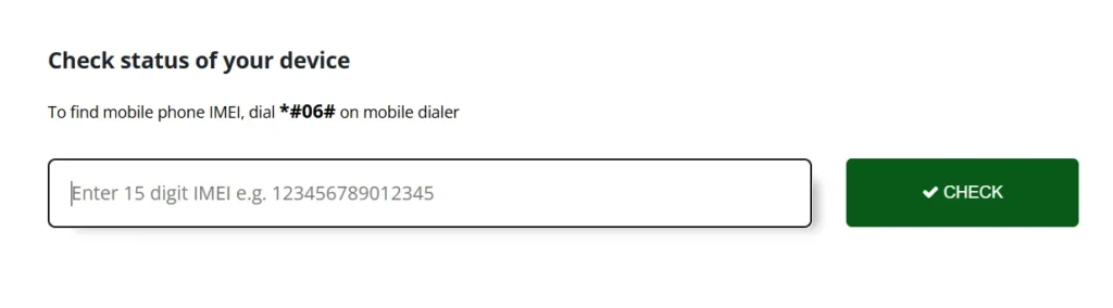 check your device status imei