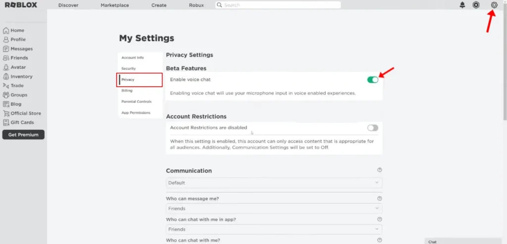how to enable voice chat in roblox on desktop