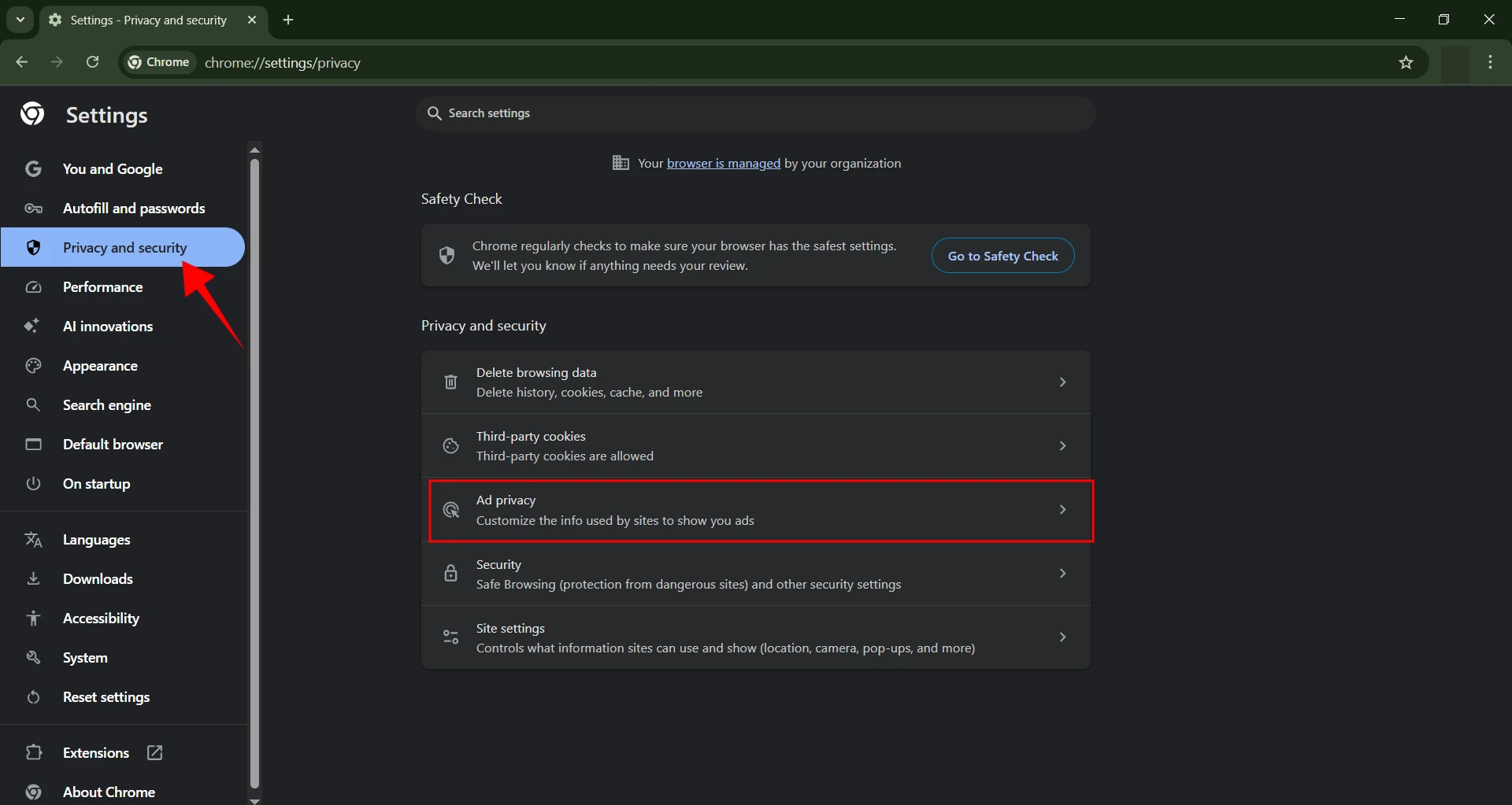 how to turn off site suggested ads chrome 2