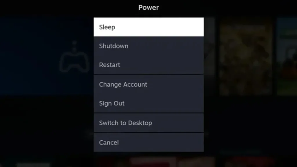 restart steam deck without power button 1