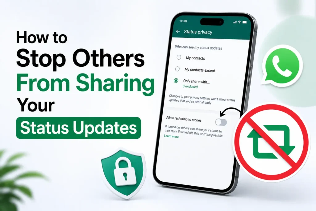 stop others sharing whatsapp status updates