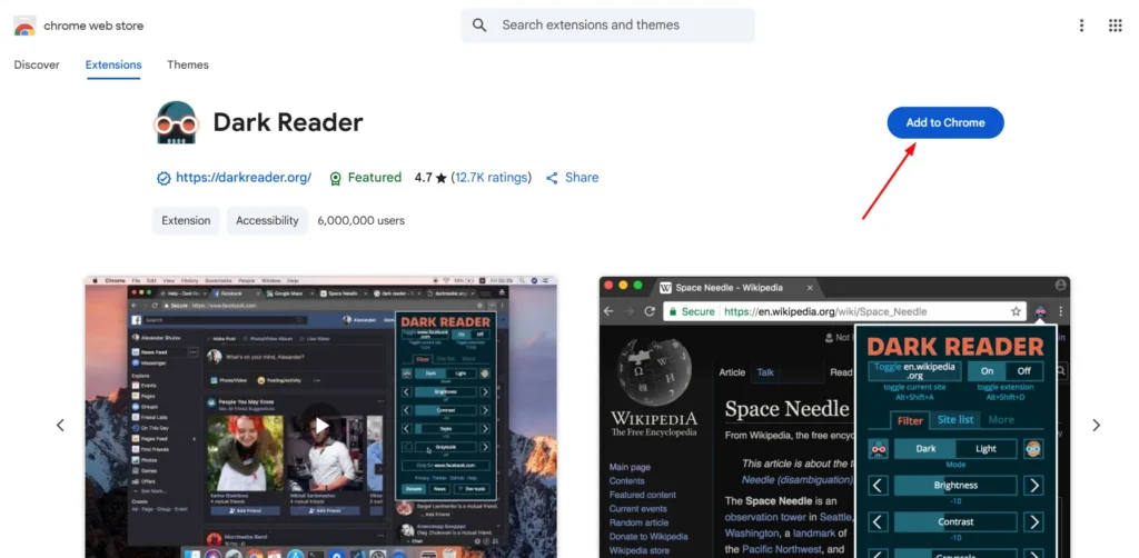 dark reader extension