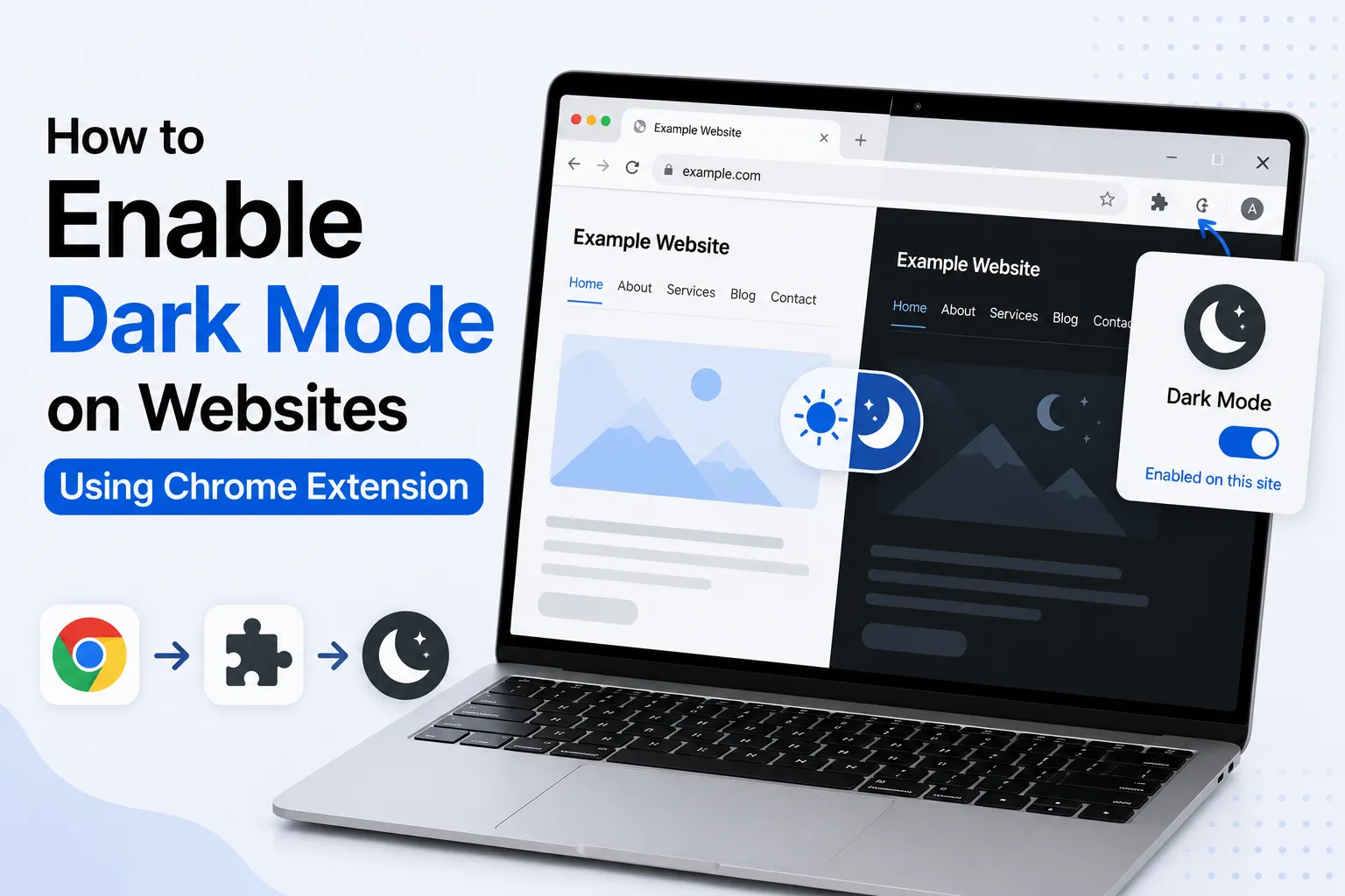 enable dark mode using chrome extension