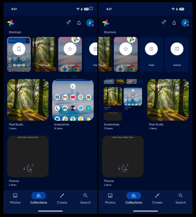 google photos shortcuts carousel redesign 1