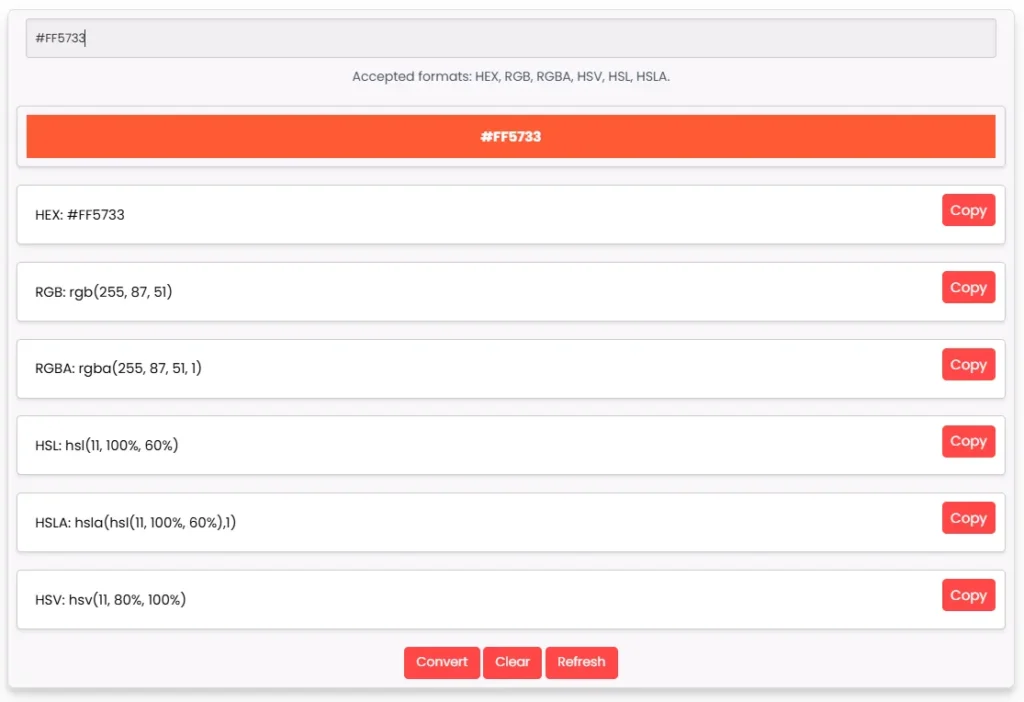 color converter result