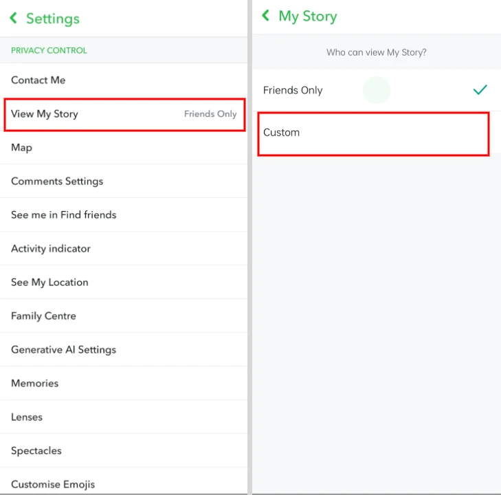 how to hide snapchat stories from friends 1