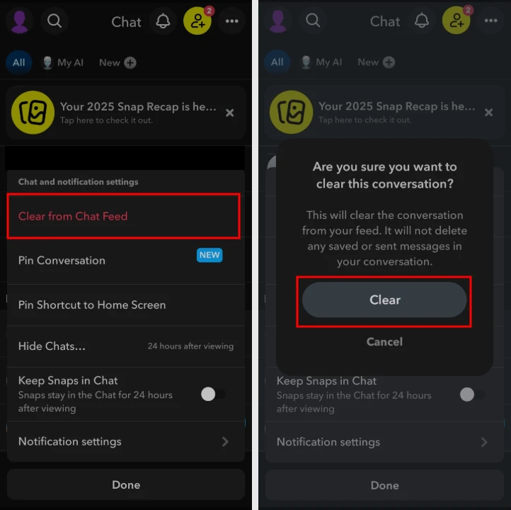 how to remove my ai from snapchat 1