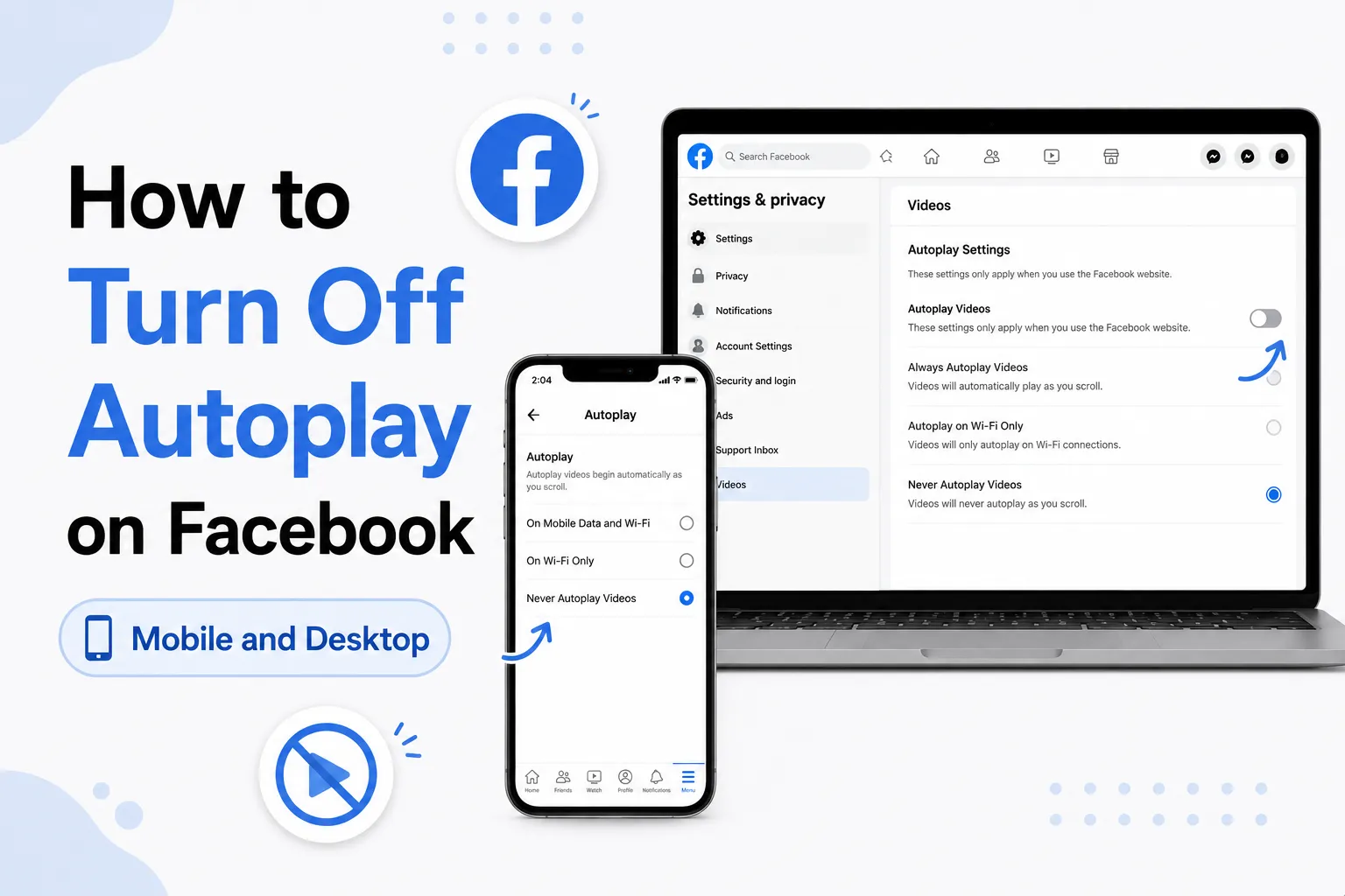 how to turn off autoplay on facebook