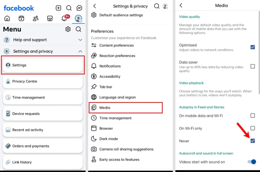 how to turn off autoplay on facebook 2