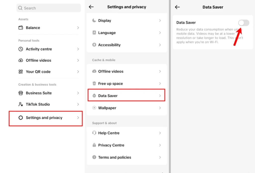 how to turn on data saver on tiktok 1