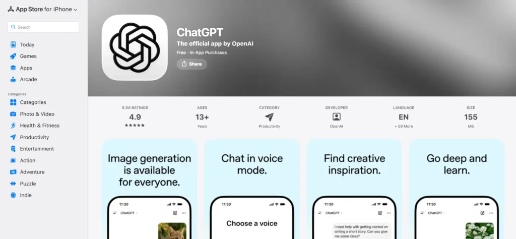 chatgpt iphone app