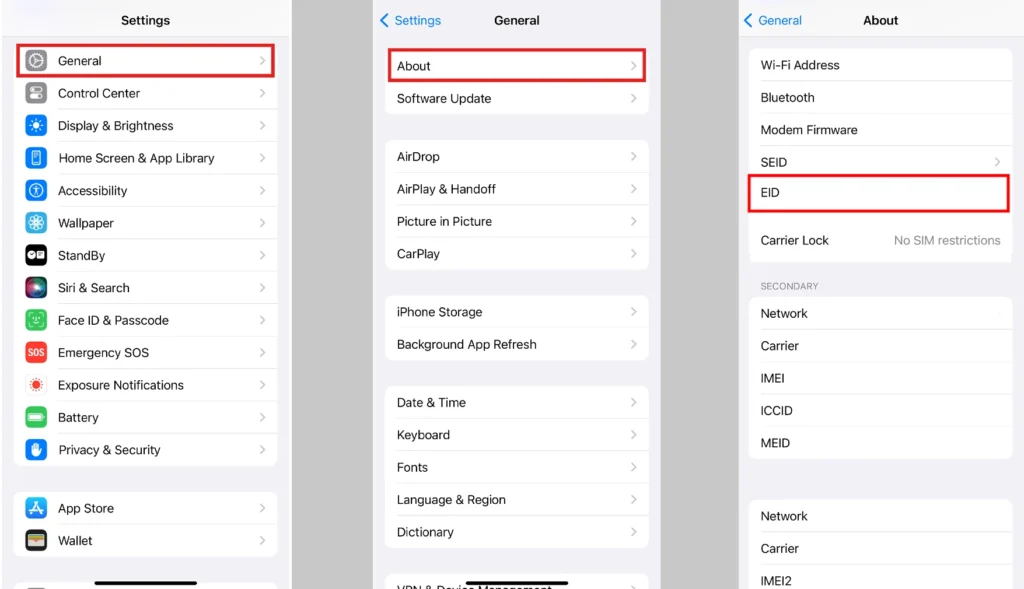 how to check phone esim support 1