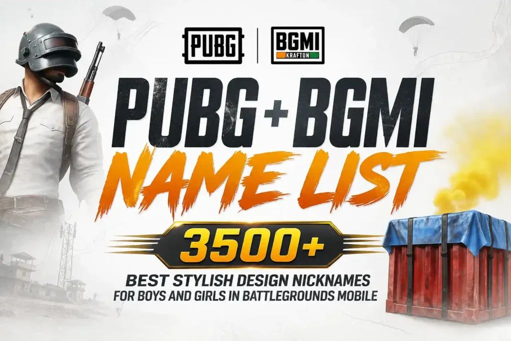 PUBG + BGMI Name List: 3500+ Best Stylish Design Nicknames For Boys And Girls In Battlegrounds Mobile bgmi pubg mobile stylish names