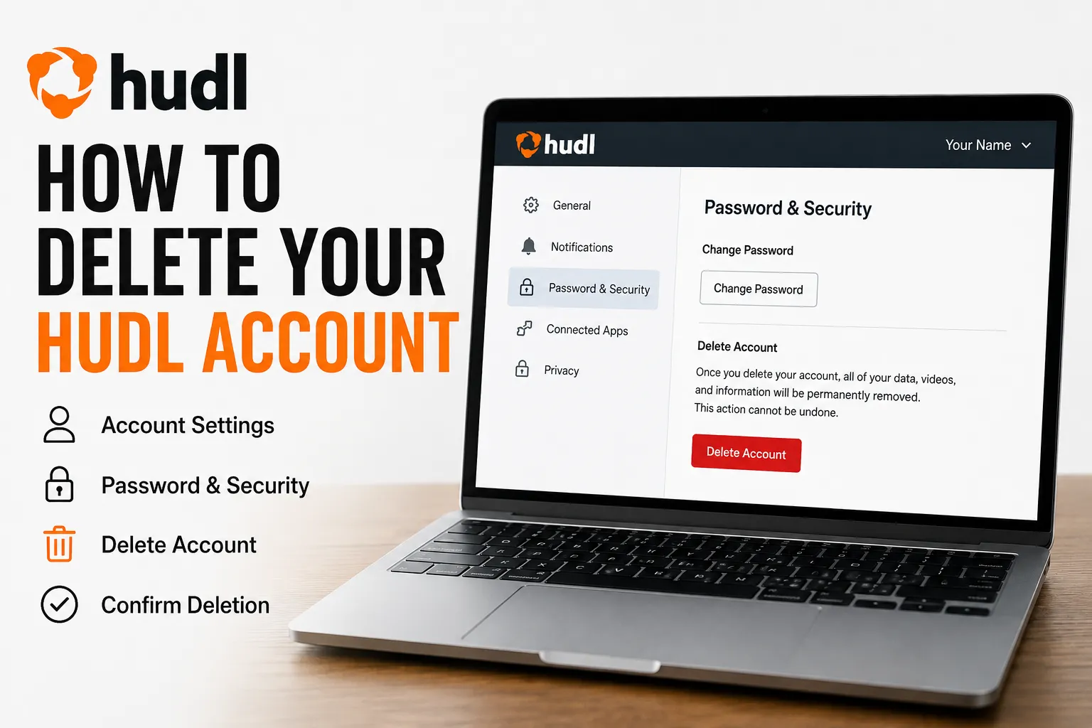 delete hudl account permanently