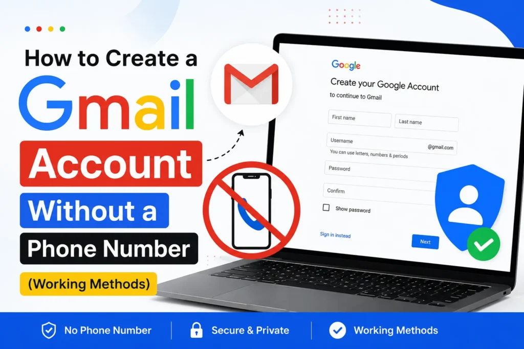 How to Create a Gmail Account Without a Phone Number (Working Methods) how to create a gmail account without a phone number