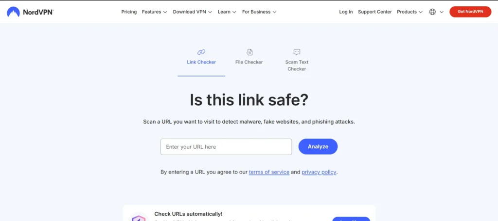 nordvpn link checker