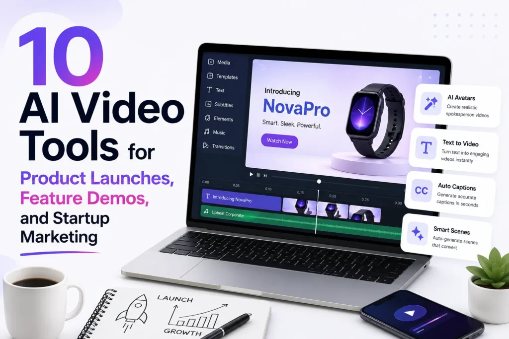 10 ai video tools for product launches feature demos and startup marketing
