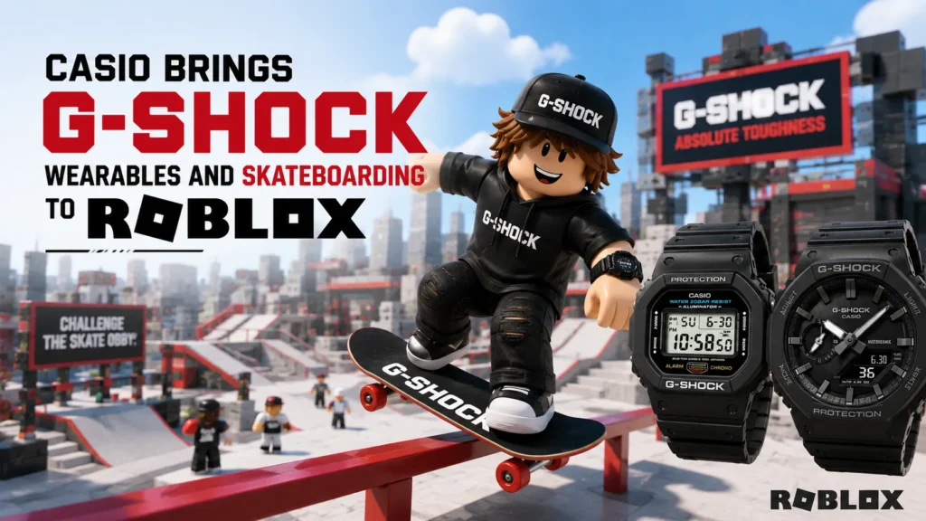 Casio Brings G-SHOCK Wearables and Skateboarding to Roblox casio g shock roblox skateboarding obby launch
