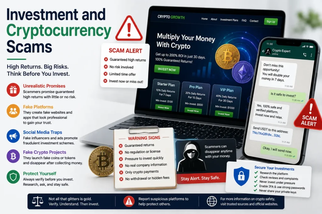 investment and cryptocurrency scams