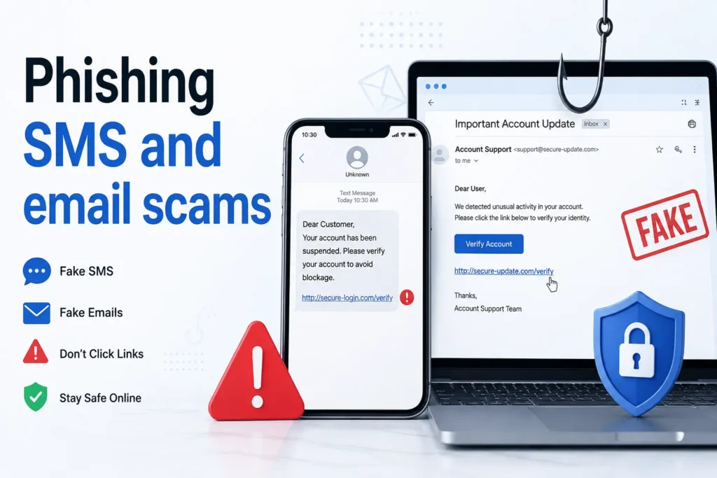 phishing sms and email scams