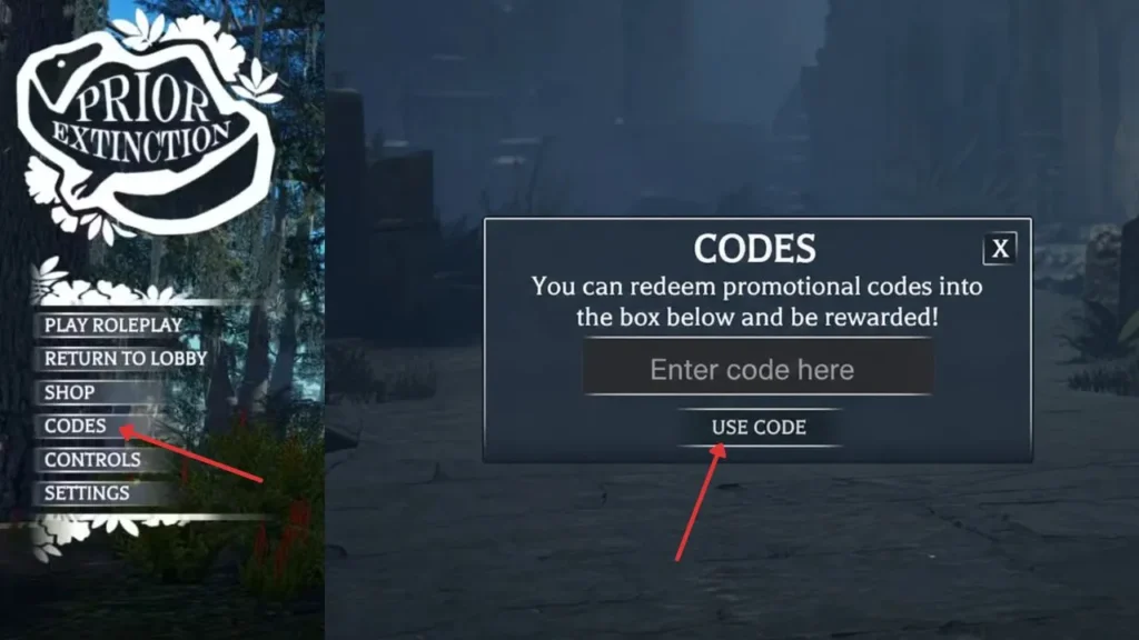 roblox prior extinction codes redeem guide