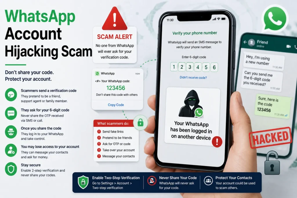 whatsapp account hijacking scam